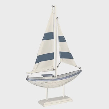 14" Navy and White Sailboat