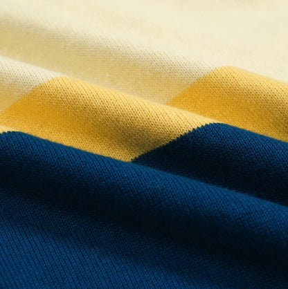 Men's Blue & yellow Long sleeve knit shirt